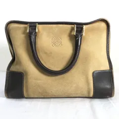 LOEWE ロエベ アナグラム アマソナ 28 ハンドバッグ レザー ブラック レディース ファッション 鞄 カバン スエード エントルピー