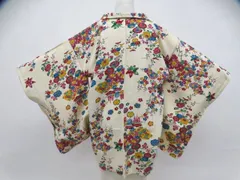 【一輝堂】羽織 菊 紅葉 羽織紐付 正絹 着物 身丈約75cm 裄丈約62.5cm 26z01-57