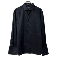 KENNETH COLE 長袖 無地シャツ L ブラック コットン 胸ポケット 長袖シャツ トップス 春物 a801-5785