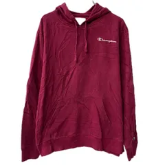 Champion プリントスウェット パーカー L ワインレッド チャンピオン ロゴ フーディー プルオーバー トップス 秋物 a801-5821