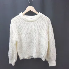 ◇ earth music&ecology クルーネック ケーブル 起毛 シンプル オシャレ 長袖 ニット サイズF クリーム系 レディース E  【1305180028530】