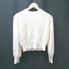 ◇ earth music&ecology モックネック ケーブル 起毛 シンプル 秋冬物 長袖 ニット サイズF クリーム系 レディース E  【1305180028080】