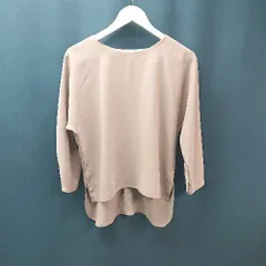 ◇ MAYSONGREY きれいめ 参観 オフィスカジュアル 後ろ丈長め 七分袖 カットソー サイズ2 ブラウン レディース E  【1305180023481】