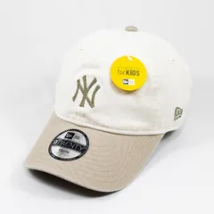 【ニューエラ正規品】子供用 ニューエラ New Era® NEW ERA® 帽子 キャップ キッズ Youth 9TWENTY MLB Chain Stitch チェーンステッチ ニューヨーク・ヤンキース アイボリー/ペブル(商品番号：14671648)
