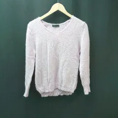 ◇ URBANRESEARCH アーバンリサーチ Vネック 生地薄手 無地 長袖 ニット サイズF ピンク レディース E  【1305290000273】