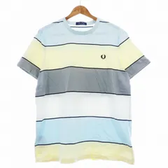 フレッドペリー FRED PERRY Tシャツ カットソー 半袖 クルーネック コットン ロゴ ボーダー L グレー M5608 トップス