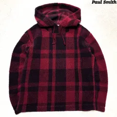 Paul Smith ボアパーカー プルオーバー チェック FREEサイズ ボルドー バーガンディ レッド えんじ 赤系 ポールスミス