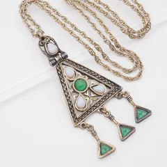 M503 イギリス ヴィンテージ MIRACLE ミラクル ネックレス 天然石 デザイン 英国 アンティーク