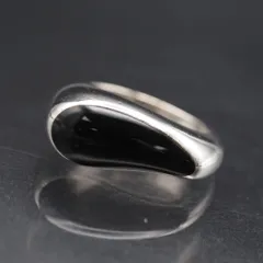 M238 Folli Follie フォリフォリ 925刻印 リング オニキス風 インレイ デザイン シルバー 指輪 13号