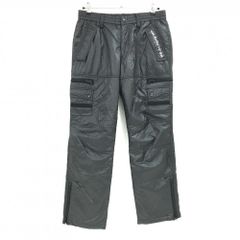 超美品】パーリーゲイツ 中綿ナイロンパンツ 黒×白 格子チェック