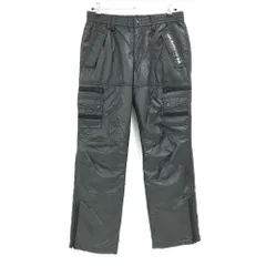 【超美品】パーリーゲイツ 中綿ナイロンパンツ 黒×白 格子チェック ウエストゴム ティー装着可  メンズ 5(L) ゴルフウェア PEARLY GATES