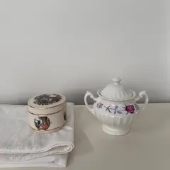 英国 ヴィンテージ 2点SET   陶器製 小物入れとシュガーポット