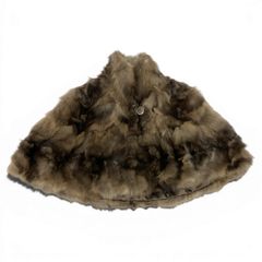 38a15 ロシアンセーブルファー ケープ ポンチョ Size M～L ブラウン 最