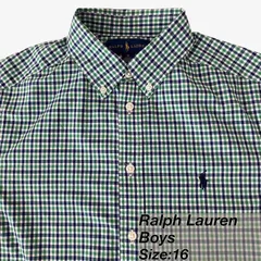 Ralph Lauren（ラルフ・ローレン） ボーイズ BD(ボタンダウン)シャツ Size:16 チェック  / コットン メンズ