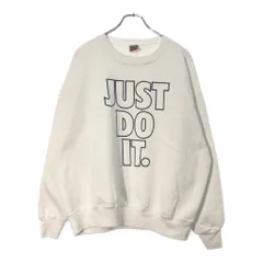 90年代 USA製 NIKE ナイキ JUST DO IT スウェット スポーツ ホワイト(メンズ XL)中古 古着 X1655