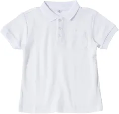 【在庫処分】【ポリエステル・綿】学校用 吸汗速乾 白ポロ スクールポロシャツ 鹿の子 100～170cm【半袖】