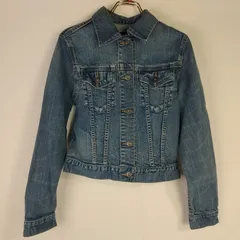 M1-02324【Mens】UNIQLO(ユニクロ) デニムジャケット (S) / 青系 裏、首ほつれ有 K