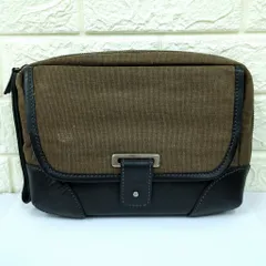 dunhill ダンヒル　セカンドバッグ　クラッチバッグ　キャンバス　レザー