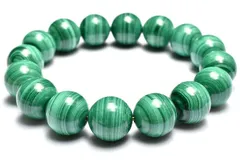 【１点物】美麗◇縞模様 マラカイト(孔雀石)　13mm　ブレスレット パワーストーン 天然石 _MC3651