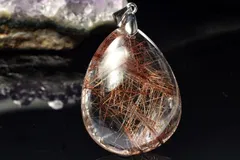 【１点物】シルバー925◇高発色 ブロンズルチルクォーツ　29x22mm　ドロップ ペンダントトップ パワーストーン 天然石 _PC8743