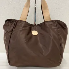 8386　Kitamura2　キタムラ2　 ハンドバッグ　ブラウン系　茶　 Ｋロゴ　ナイロン　レザー　 レディース
