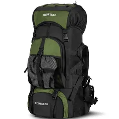 [HAWK GEAR(ホークギア)] バックパック 55L 防水 大容量 レインカバー ザック 長期旅行 防災 災害 (モスグリーン) [モスグリーン]