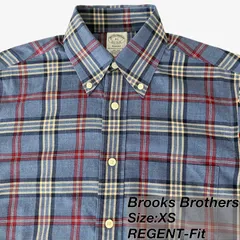 【XS】Brooks Brothers(ブルックスブラザーズ) ポロカラーBD(ボタンダウン)シャツ チェック / Regent Fit / American Supima Cotton（Non-Iron） メンズ