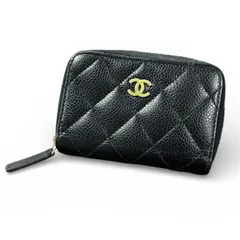 シャネル/CHANEL クラシック ジップコインパース ブラック キャビアスキン マトラッセ コインケース 小銭入れ 財布 ウォレット
