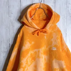 【入手困難】ナイキ NIKE オレンジ タイダイ ブリーチ スウッシュ刺繍 パーカー #2