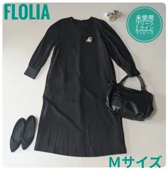 【未使用】フロリア　プリーツスリーブＩラインワンピース　オケージョン　セレモニー　洗える　ブラック　Ｍサイズ