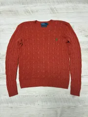 S ポロラルフローレン カシミア ケーブル編み ニット オレンジ
