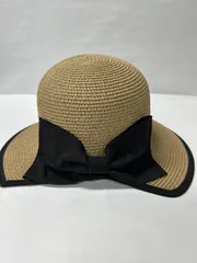 【新品タグ付】M'S GRACY エムズグレイシー 麦わら帽子 リボン ハット ベージュ 黒