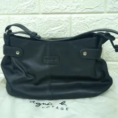 アニエスベー ボヤージュ レザーショルダーバッグ ブラック