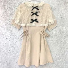 ROJITA ロジータ レース ケープ リボン 半袖 ワンピース ピンク ベージュ Fサイズ □〇☆