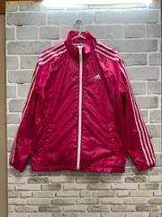【H3-45】◇ adidas 　 Lサイズ　ジップアップジャケット/ウインドブレーカー　ピンク