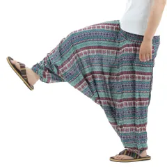 [沖縄技研] レーヨン サルエルパンツ アラジンパンツ タイパンツ メンズ レディース オールインワン PSボヘミアン (カラーＡ) [カラーＡ] [Free Size]