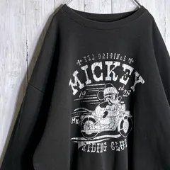 【国内正規品】ディズニー ビンテージ 現行復刻 ミッキー スミクロ スウェット トレーナー  #654