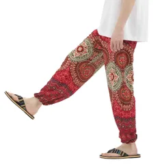 [沖縄技研] アジアンパンツ サルエルパンツ アラジンパンツ メンズ レディース エスニック ロングパンツ AP1581 (カラーD) [カラーD] [Free Size]