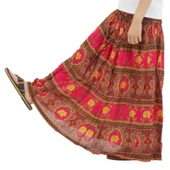 [沖縄技研] スカート ワンピース アジアン エスニック 2WAY レーヨン レディース SK-TY-S (ピンク) [ピンク] [Free Size]