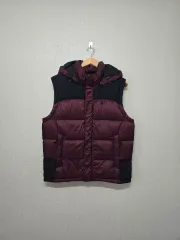 KOLON SPORT コーロンスポーツ フード グースダウン ダウン ベスト バーガンディ サイズ 100