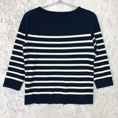 NANO universe ナノユニバース ボーダー 七分袖 カットソー ネイビー / ホワイト 36サイズ 〇◇