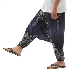 [沖縄技研] サルエルパンツ アラジンパンツ タイパンツ メンズ レディース ユニセックス PS-ST4644 (ネイビー) [ネイビー] [Free Size]