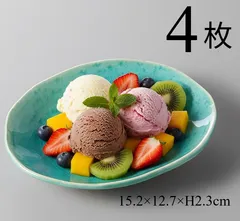 ★メルカリショップは在庫ある商品はSOLDマークは付きません。購入時お気をつけ下さい※おまとめ購入はコメント下さい★4枚セット★瀬戸焼　トルコブルー　楕円型　取り皿　祝い　お花見　節句　もてなし料理