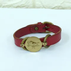IL BISONTE イルビゾンテ　レザー　ブレスレット　レッド　イタリア製