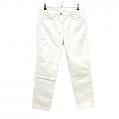 【美品】マンシングウェア コーデュロイパンツ アイボリー ロゴ刺しゅう 裏微起毛 レディース 15 ゴルフウェア Munsingwear