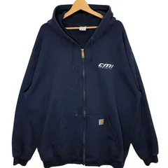 carhartt/カーハート 企業ロゴ刺繡 ジップパーカー パーカー オーバーサイズ ビッグシルエット Honduras製 3XLサイズ ネイビー