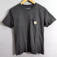Carhartt カーハート 半袖 Tシャツ 胸 ポケット ロゴ ルーズ フィット コットン メンズ サイズ XS ブラック系 A210