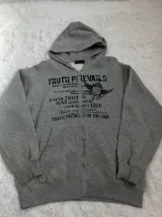 ヴィンテージ 펑키 プリンティング グレー WHO フード ジップアップ y2k ストリート ギャル 펑키 日本 ヴィンテージ