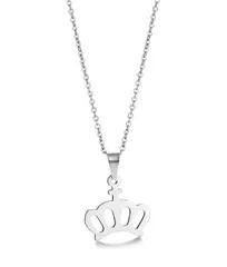 [AREUM] ネックレス シンプル レディース メンズ 細め ステンレス かわいい おしゃれ ワンポイント 人気デザイン 選べるモチーフ (①クラウン) [①クラウン]