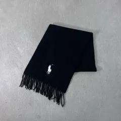 ポロ ラルフローレン 白 ビックポニー ラムウール マフラー
